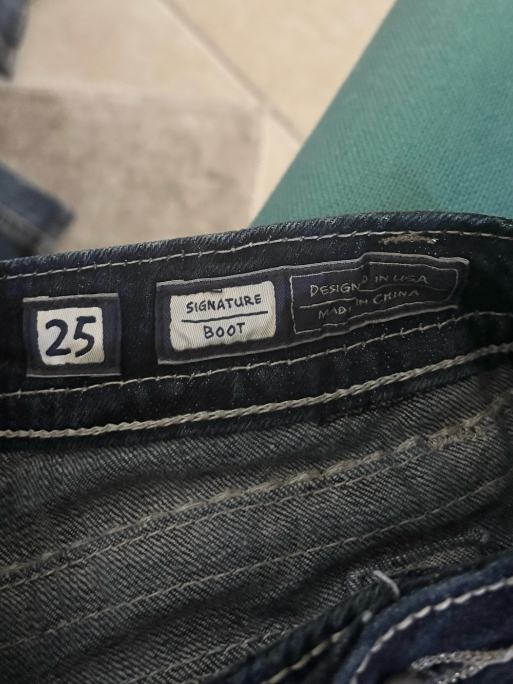 Miss Me Dark Blue Signature Boot Jeans with Embellished Back Pockets - Picture 8 of 9